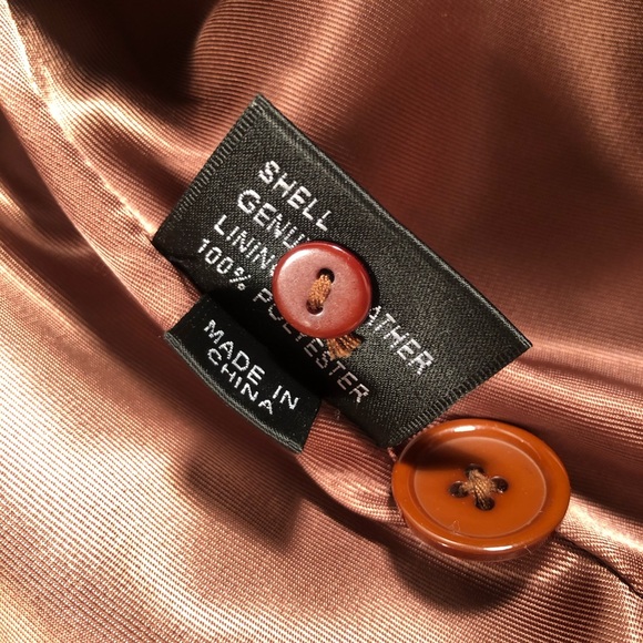 Prodi Marbled Tan Leather Button Stitch Jacket - Picture 4 of 8